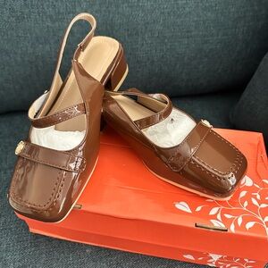 Elegant Brown Women's Slingback Shoes